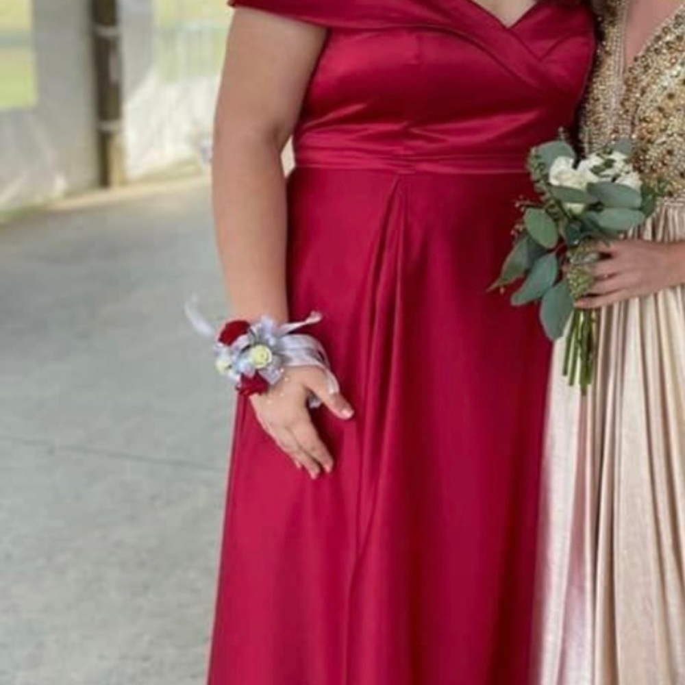 Red ball gown